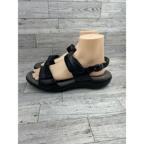 SAS Nudu Black Leather Comfort Walking Sandals Womens 9 M Made in USA - Picture 5 of 16